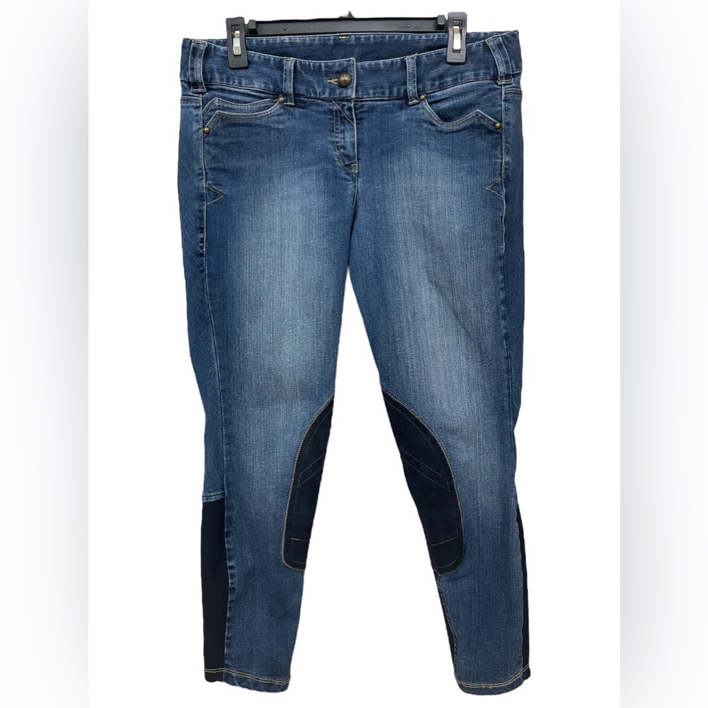 Ariat | Ladies Denim Knee Patch Riding Breeches | Medium Wash  | 30R |